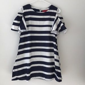 Akira navy and white striped mini dress